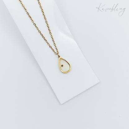 teardrop mustard seed necklace gold plated (water & tarnish proof)