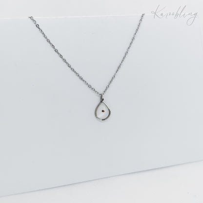 teardrop mustard seed necklace silver-plated (water & tarnish proof)