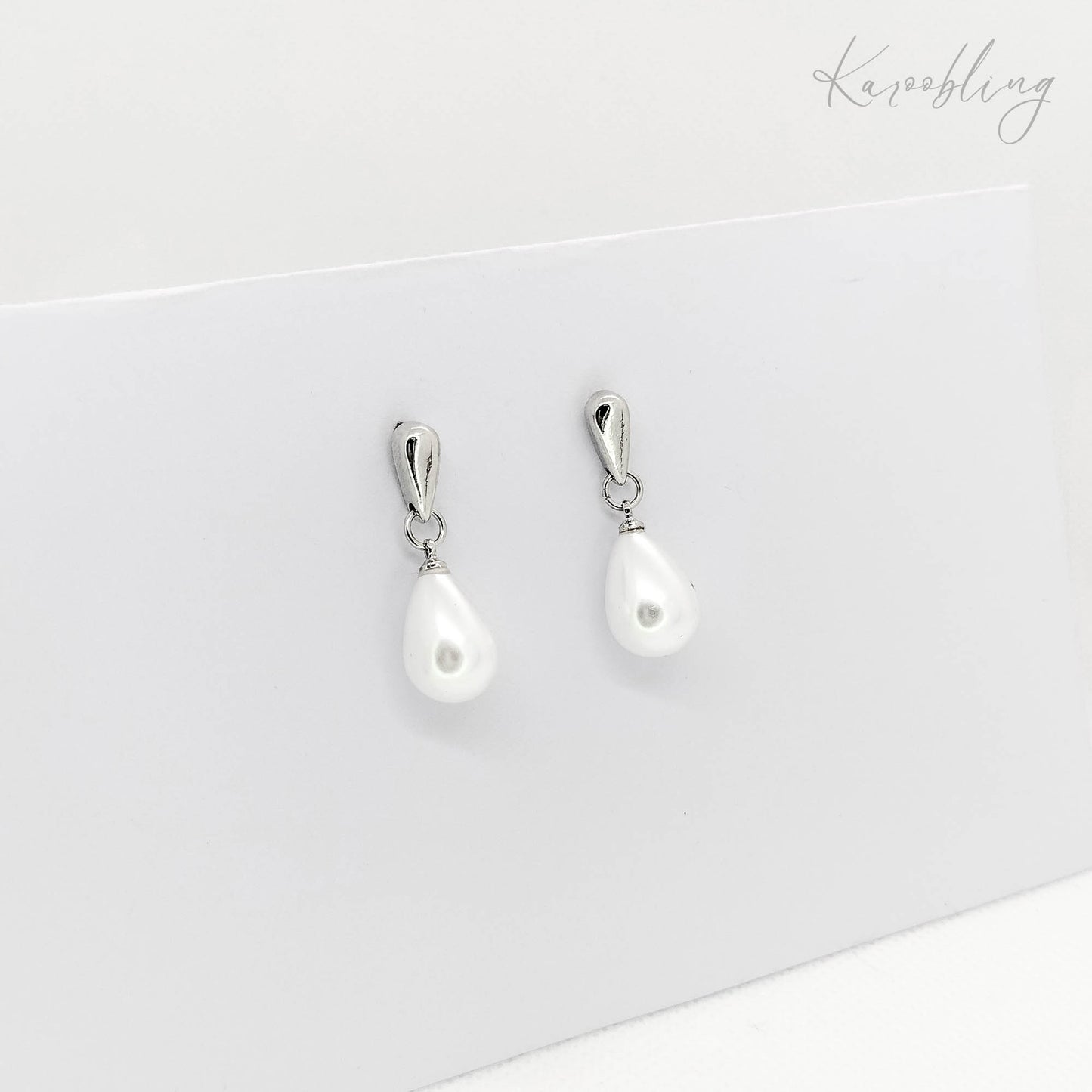 Teardrop Pearl Dangle Earrings