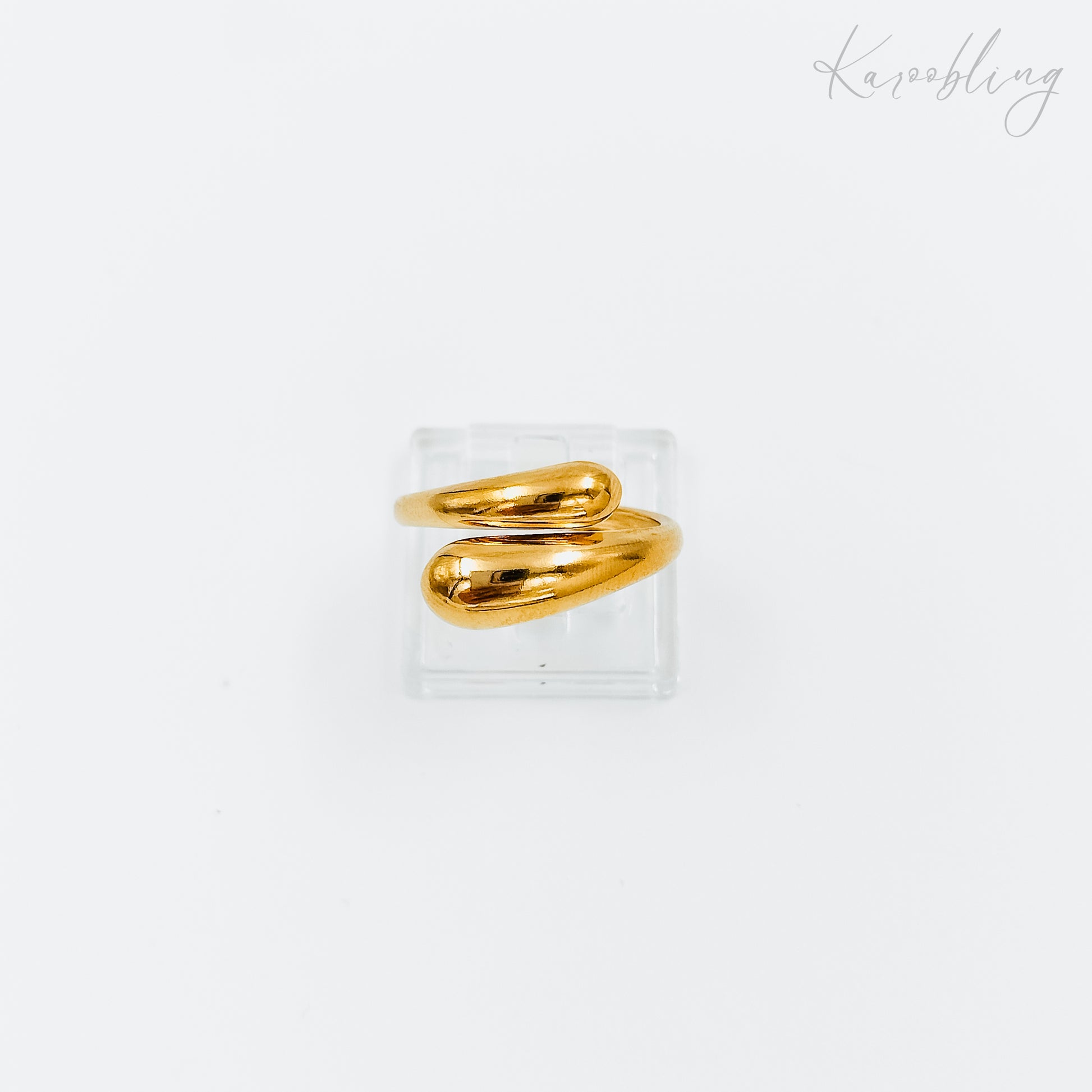 teardrop ring 18k gold plated (water & tarnish proof)