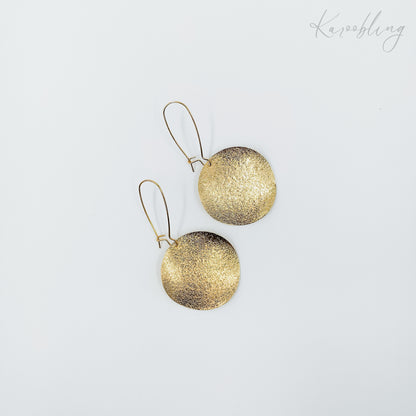 textured drop earrings gold plated