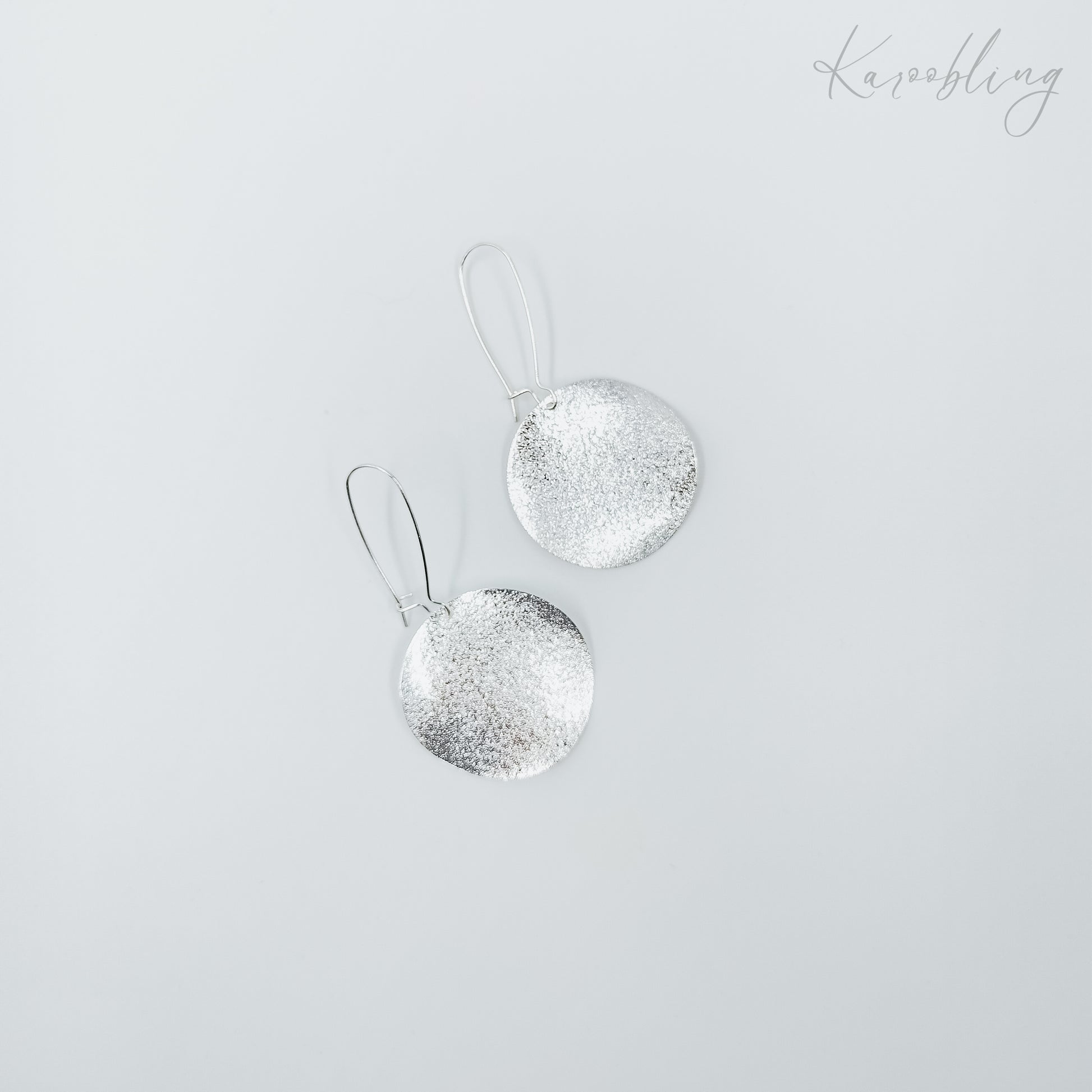 textured drop earrings silver plated