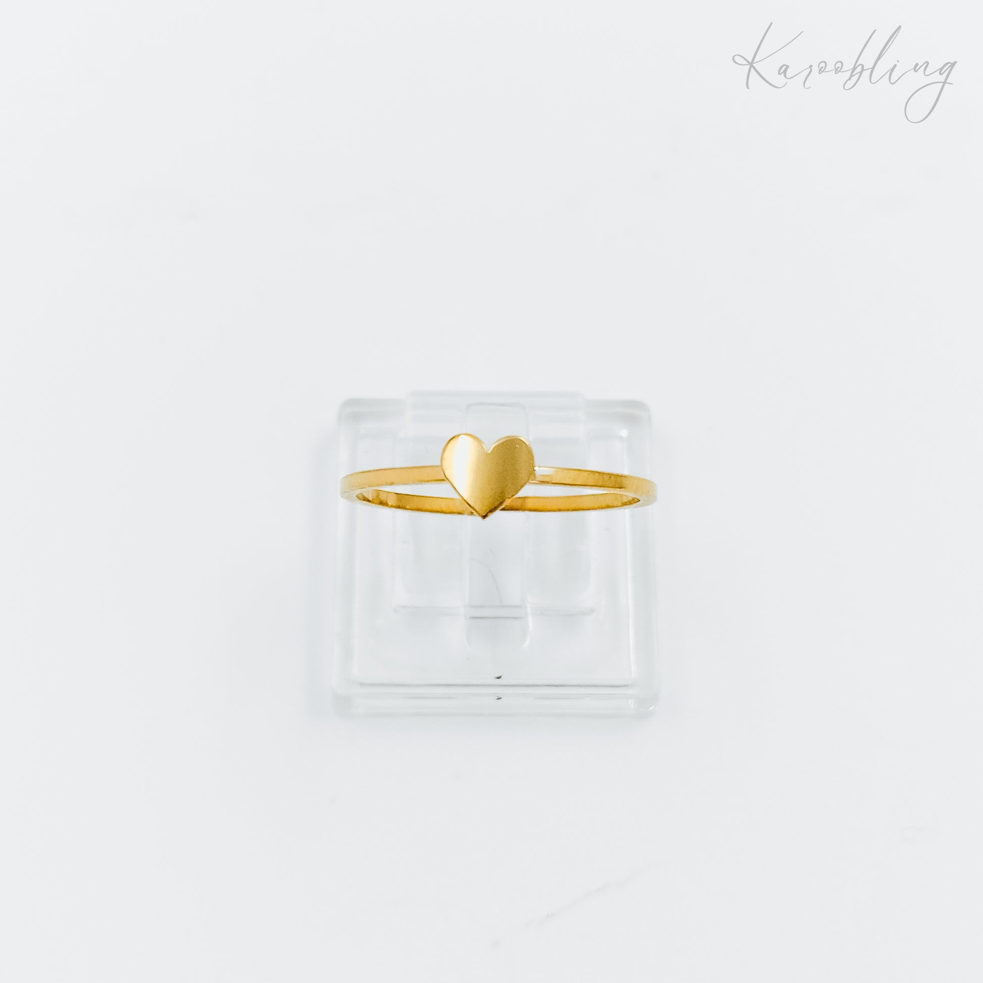 tiny heart gold plated ring (water & tarnish proof)