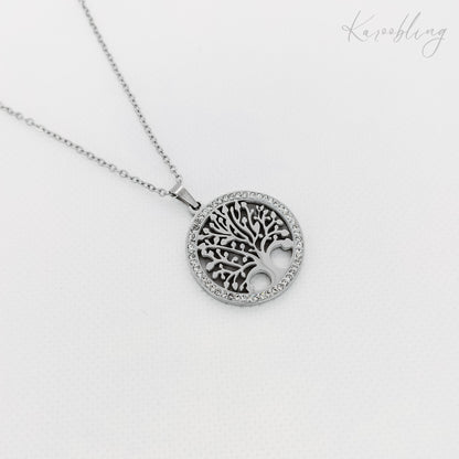 Stainless Steel Tree of Life Pendant Necklace