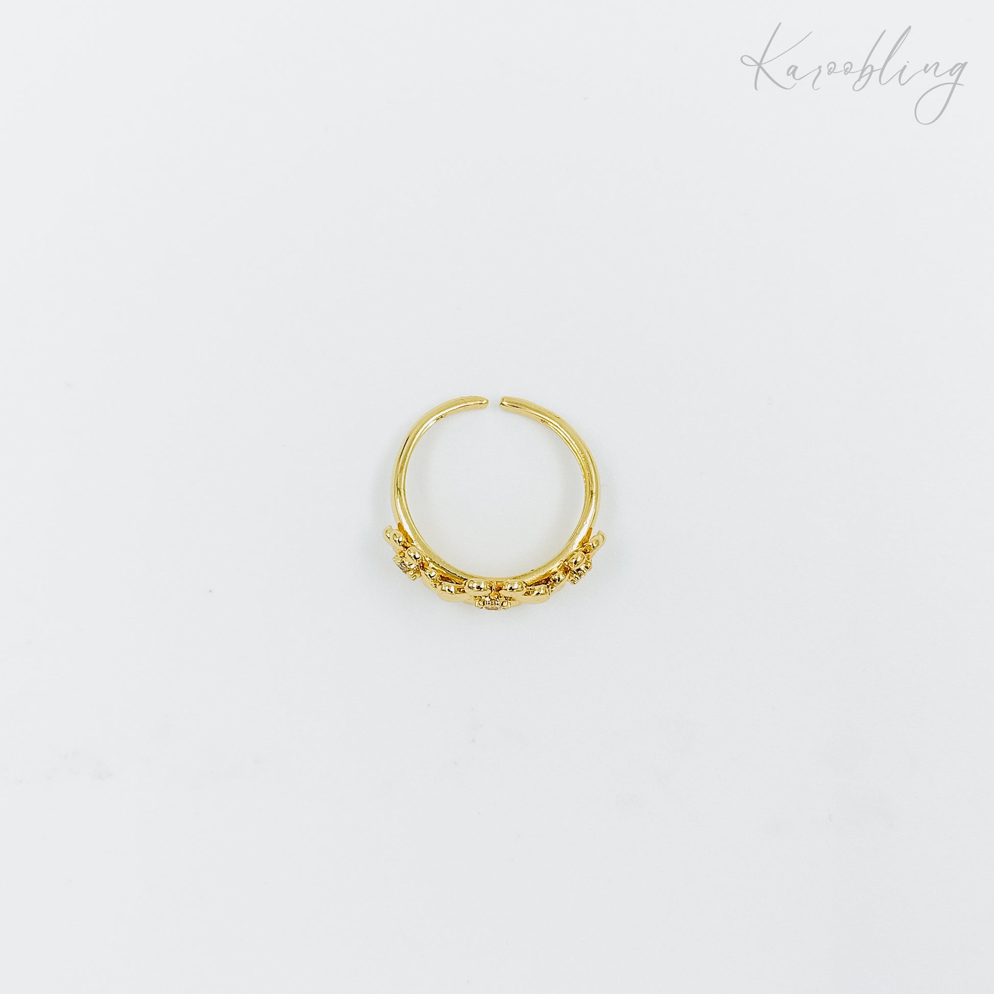 triple flower ring gold plated (water & tarnish proof)