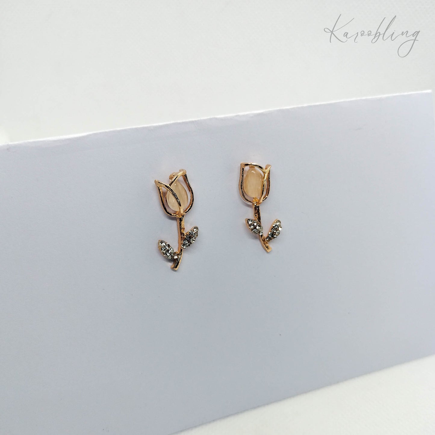 Tulip Stud Earrings Karoobling Jewelry