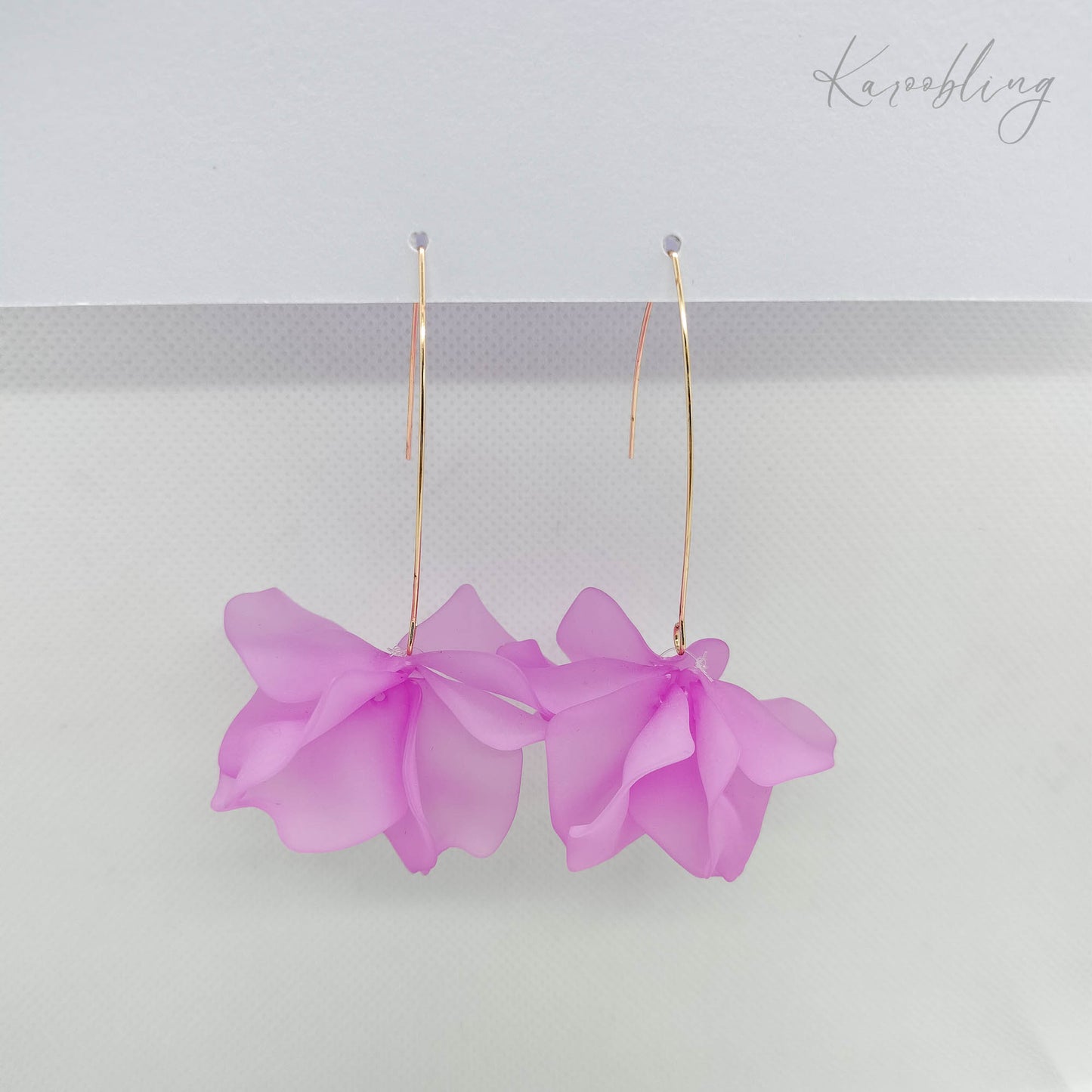 Vibrant Purple BlossomDrops Earrings