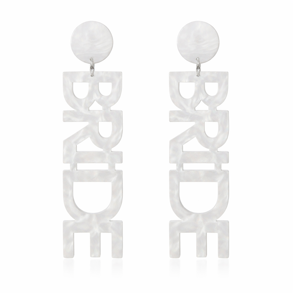 Acrylic bride drop earrings - fashion jewellery