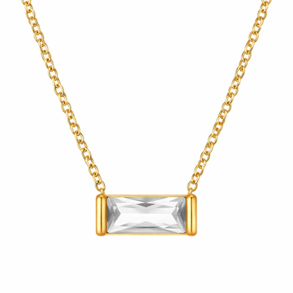 ai of april 18k gold plated birthstone pendant necklace (water and tarnish proof)