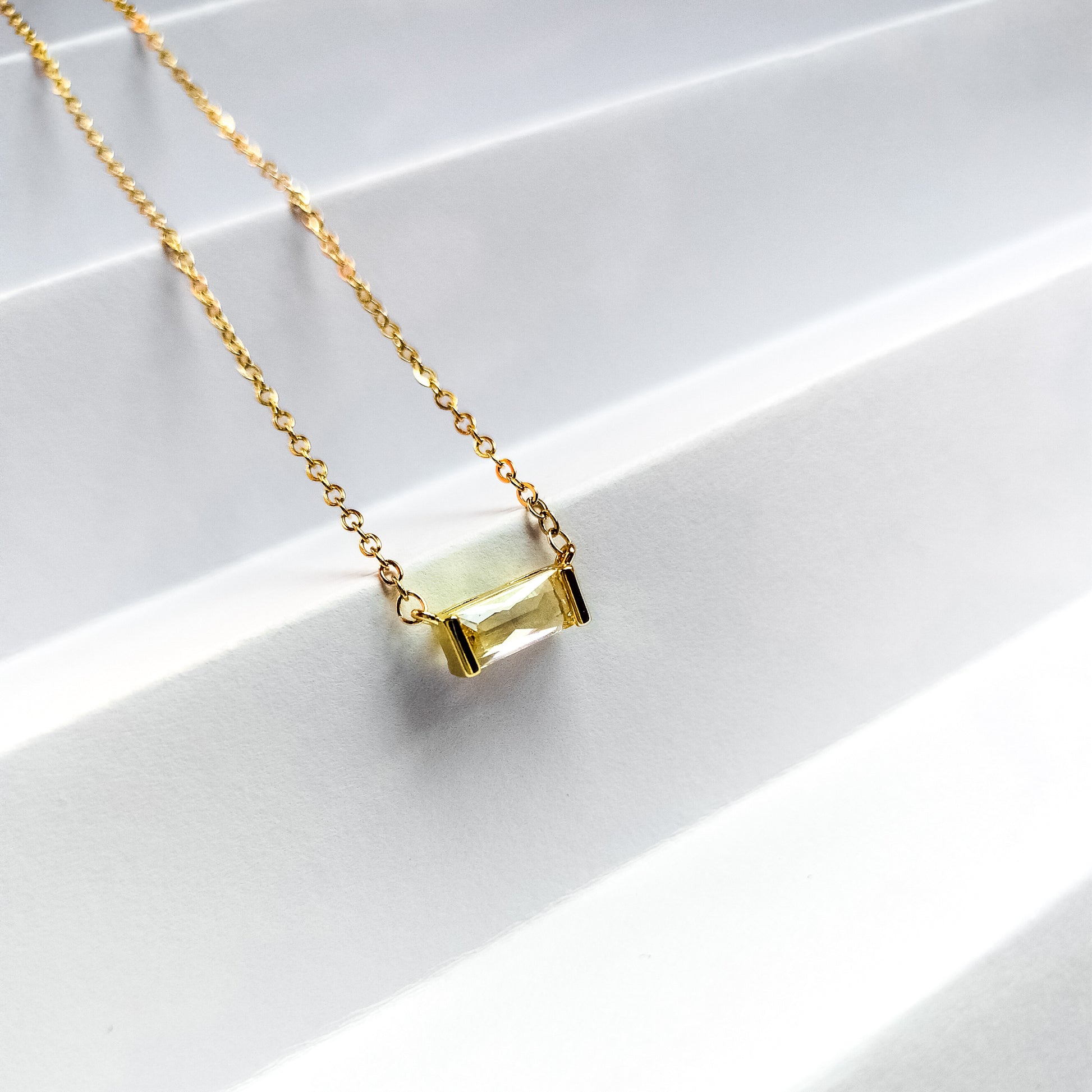 april 18k gold plated birthstone pendant necklace, water and tarnish proof