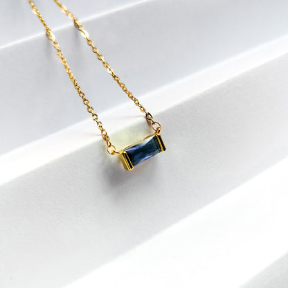 december 18k gold plated birthstone pendant necklace, water and tarnish proof