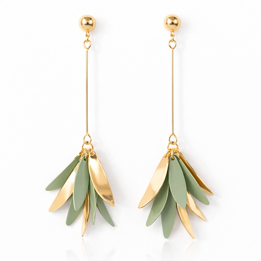 Gold & Sage Dangle Earrings