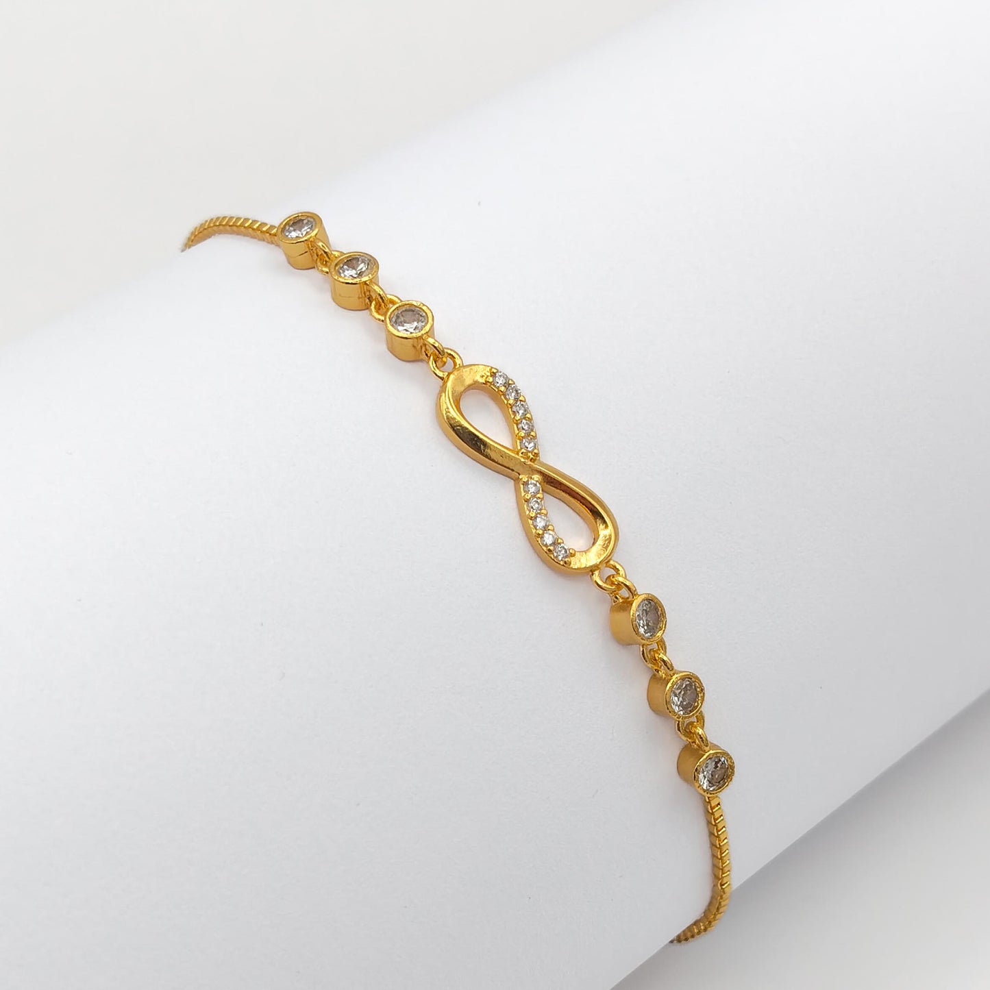gold plated cz pull-cord bracelet, fashion jewellery