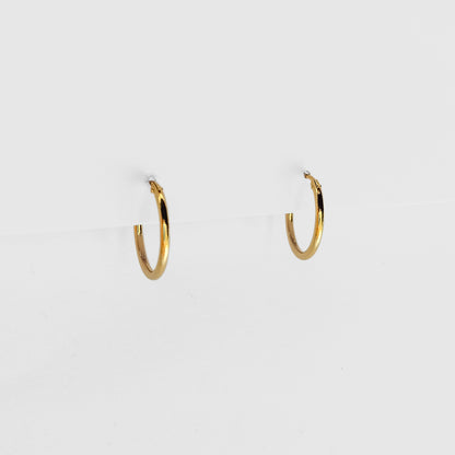 gold plated hoop earrings, waterproof and tarnish resistant