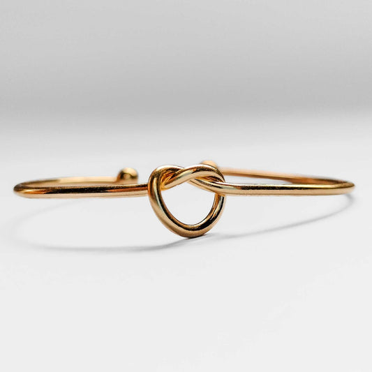 gold plated knot cuff bangle, fashion jewellery