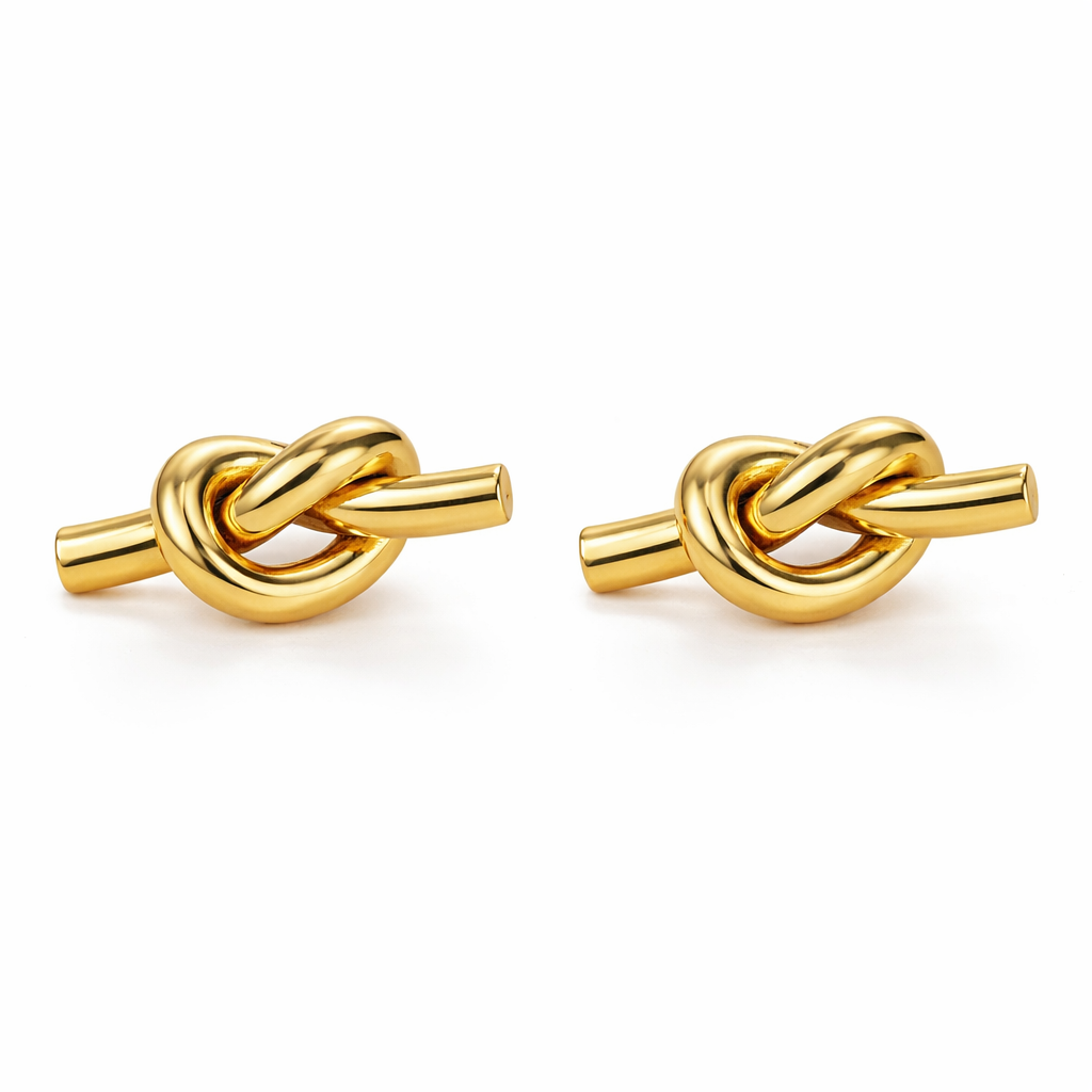 gold plated knot earrings waterproof and tarnish resistant
