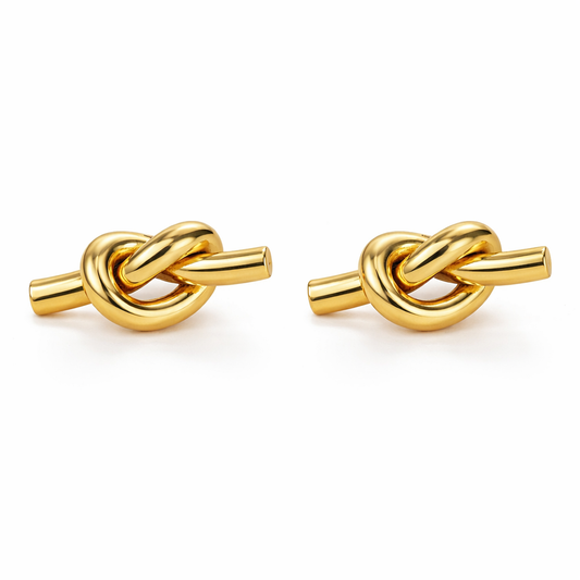 gold plated knot earrings waterproof and tarnish resistant