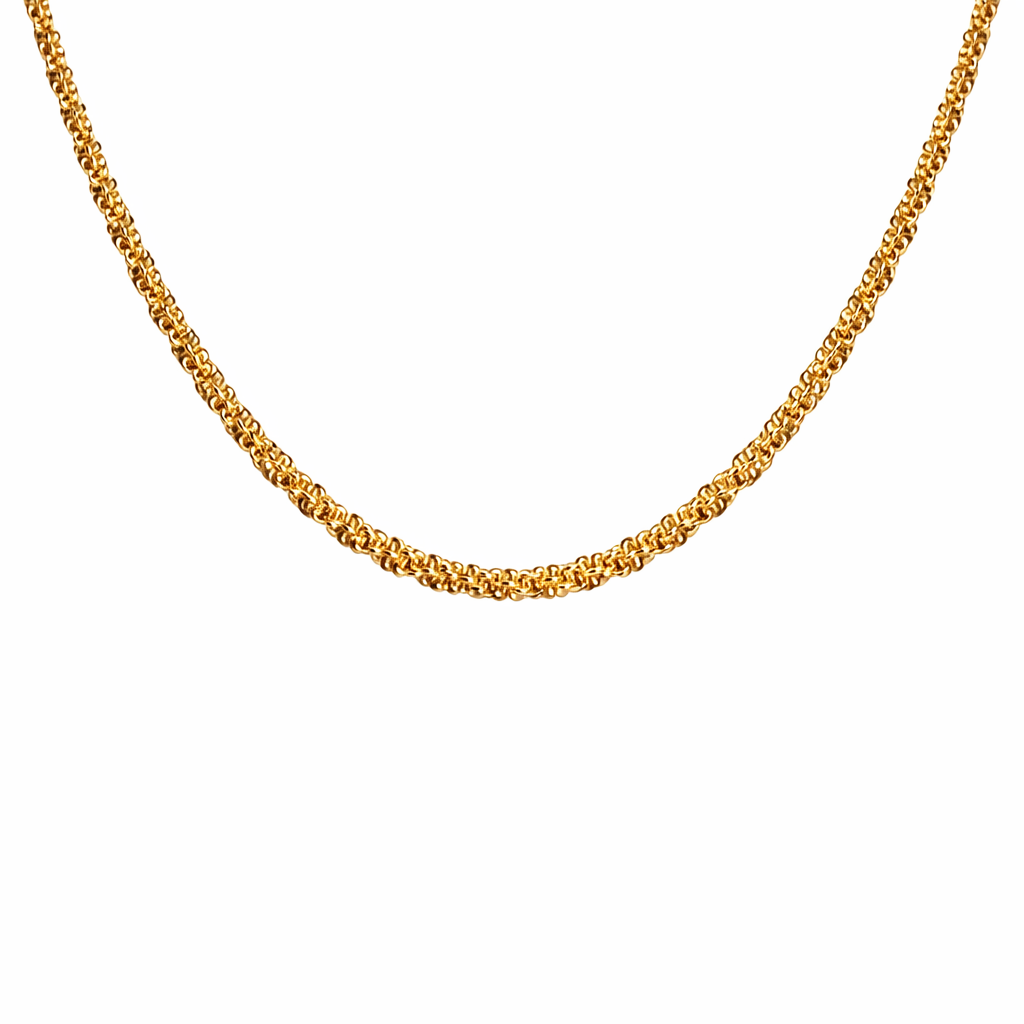 gold plated margarita chain necklace, fashion jewellery packshot