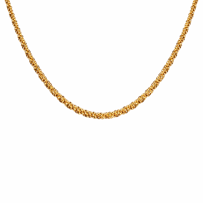 gold plated margarita chain necklace, fashion jewellery packshot