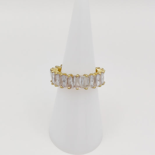 gold plated paved ring, waterproof and tarnish resistant