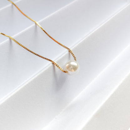 gold plated pearl pendant necklace, fashion jewellery