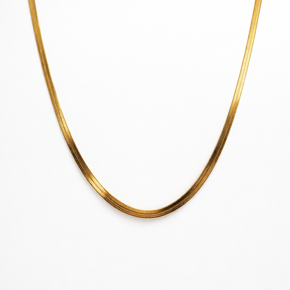 gold plated snake chain necklace 3mm, fashion jewellery packshot