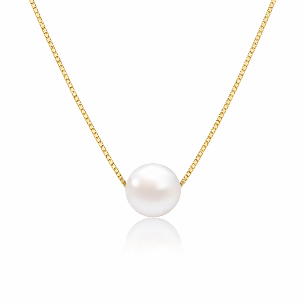 gold-plated 925 sterling silver pearl pendant necklace, hypoallergenic jewellery