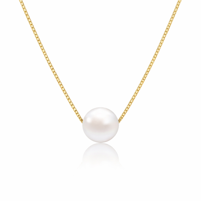 gold-plated 925 sterling silver pearl pendant necklace, hypoallergenic jewellery