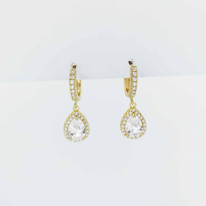 gold plated teardrop huggie earrings from fashion jewellery collection
