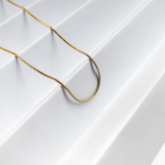 gold plated thin snake chain necklace, fashion jewellery
