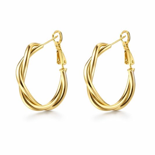 gold plated twisted hoop earrings (fashion jewellery)