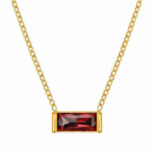 ai of january18k gold plated birthstone pendant necklace (water and tarnish proof)