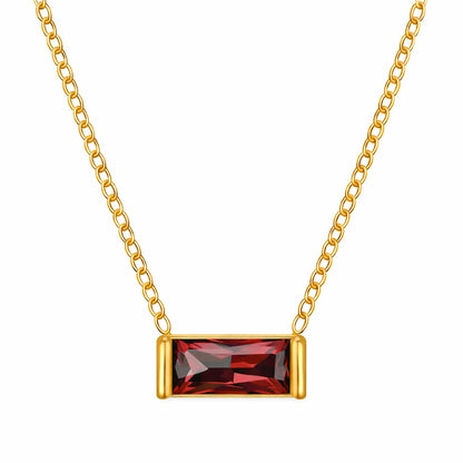 january18k gold plated birthstone pendant necklace (water and tarnish proof)