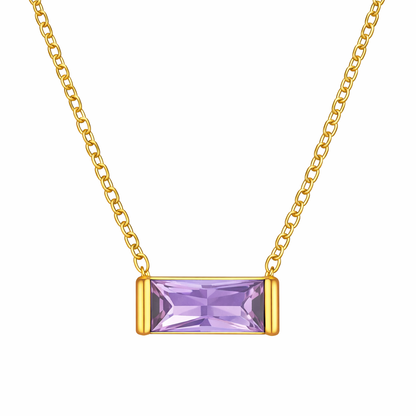 june 18k gold plated birthstone pendant necklace (water and tarnish proof)