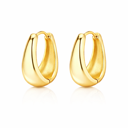 Sterling Silver Drop Huggie Earrings