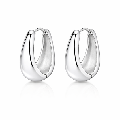 Sterling Silver Drop Huggie Earrings