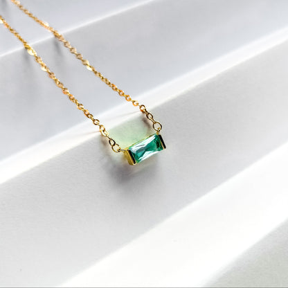 march 18k gold plated birthstone pendant necklace, water and tarnish proof