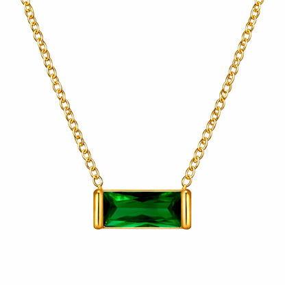 may 18k gold plated birthstone pendant necklace (water and tarnish proof)