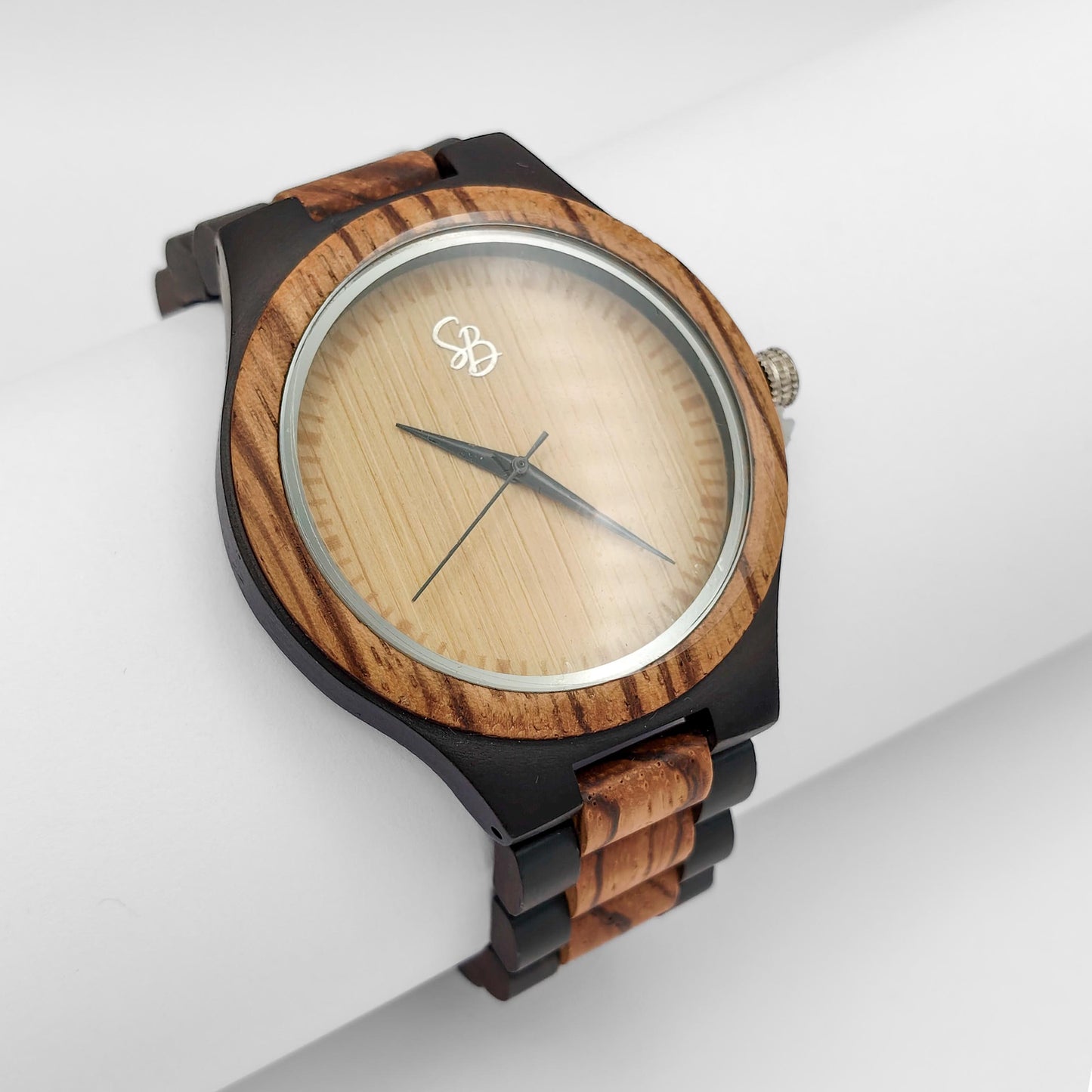men's bamboo and zebrawood watch