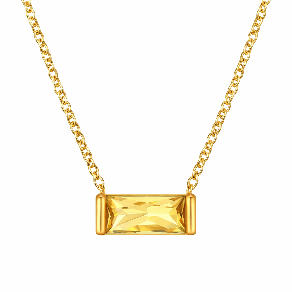 ai of november 18k gold plated birthstone pendant necklace, water and tarnish proof