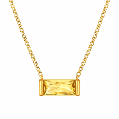 ai of november 18k gold plated birthstone pendant necklace, water and tarnish proof