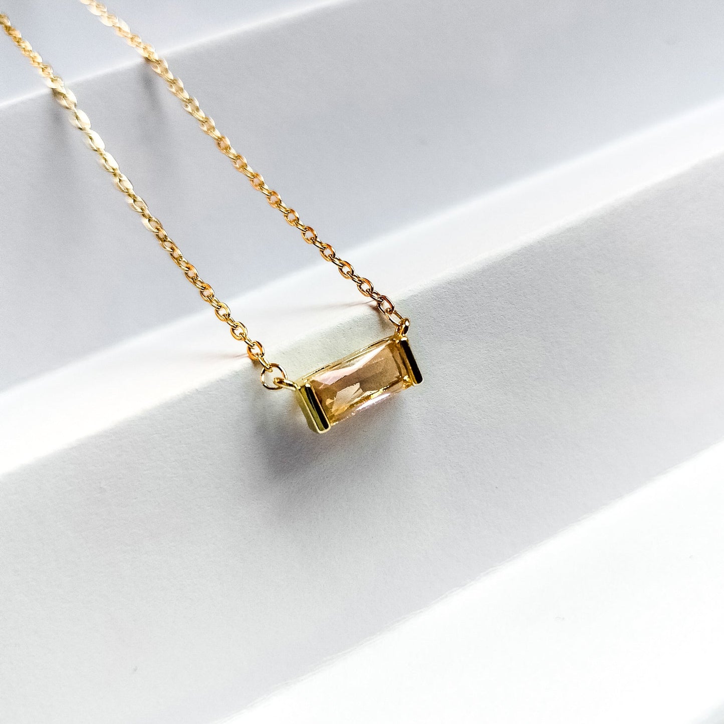 november 18k gold plated birthstone pendant necklace, water and tarnish proof