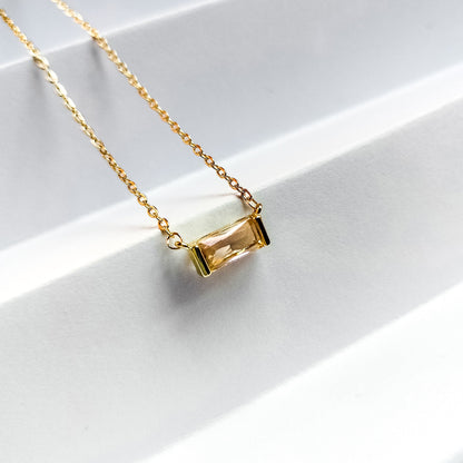 november 18k gold plated birthstone pendant necklace, water and tarnish proof