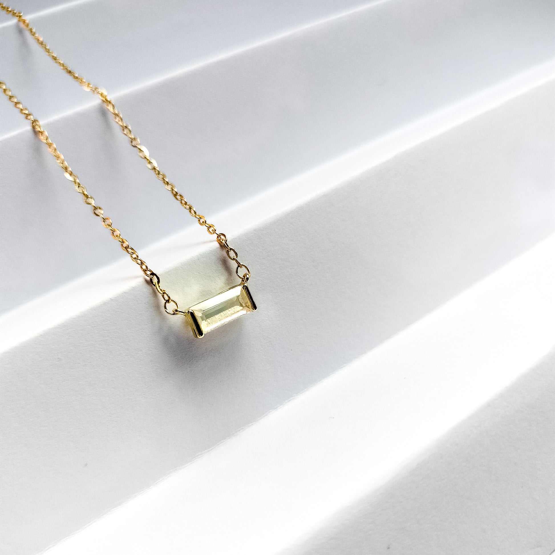 october 18k gold plated birthstone pendant necklace, water and tarnish proof