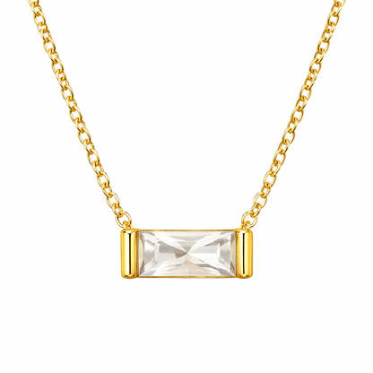 october 18k gold plated birthstone pendant necklace (water & tarnish proof)