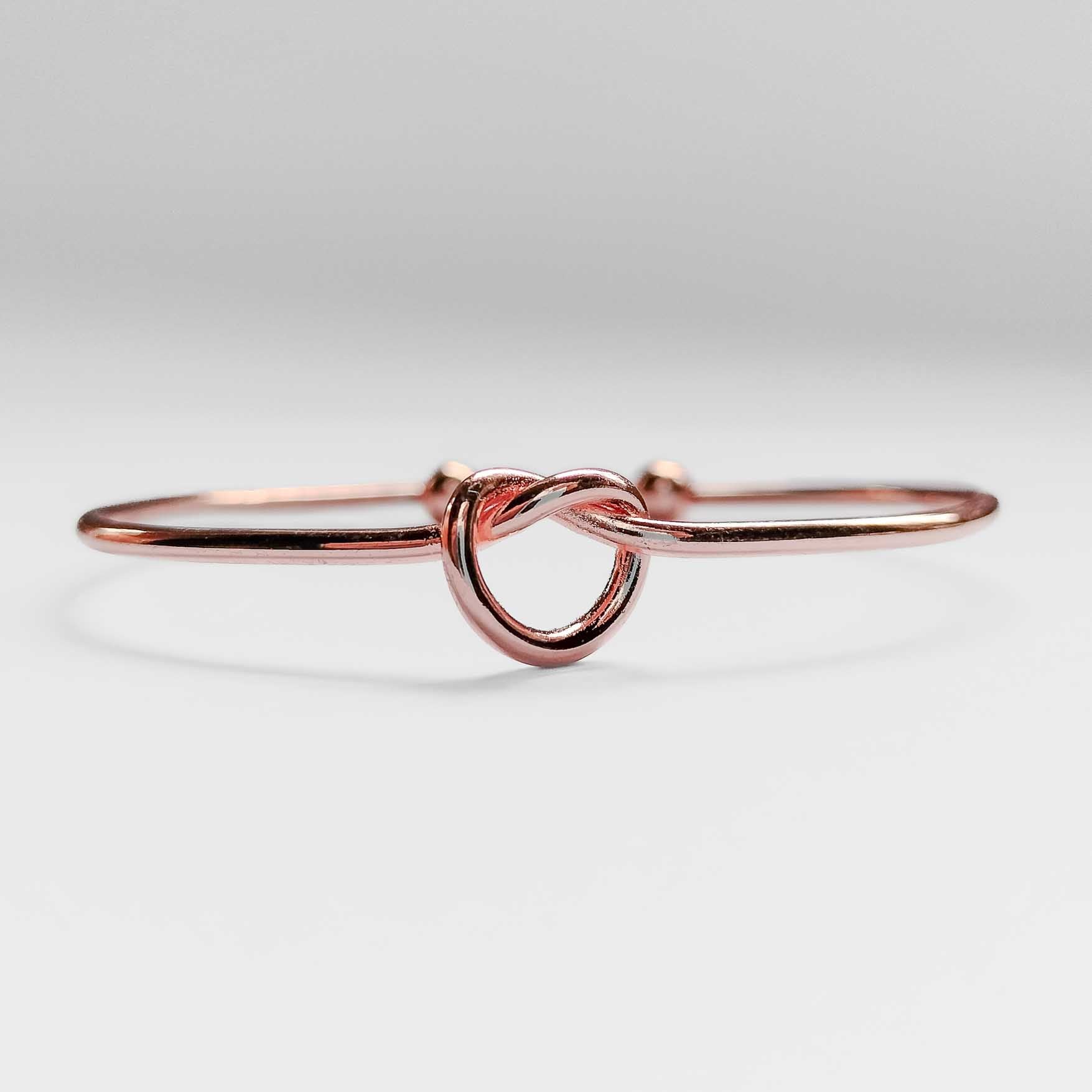 rose gold plated knot cuff bangle, fashion jewellery