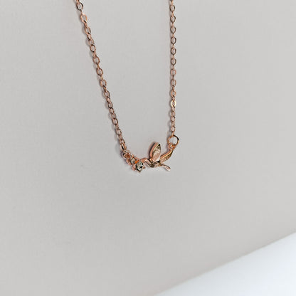 rose gold plated rhinestone dove necklace, fashion jewellery
