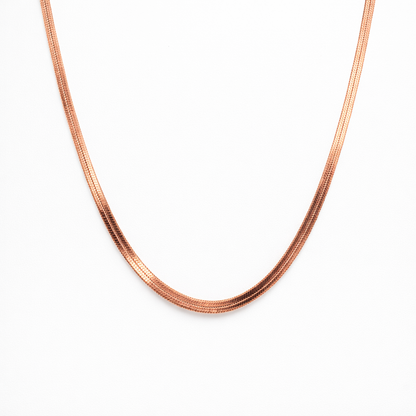 rose gold plated snake chain necklace 3mm, fashion jewellery packshot
