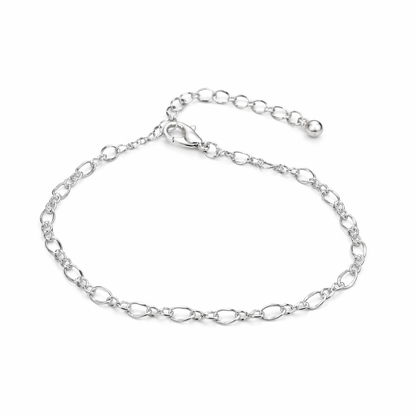 silver plated figure 8 chain bracelet, fashion jewellery packshot