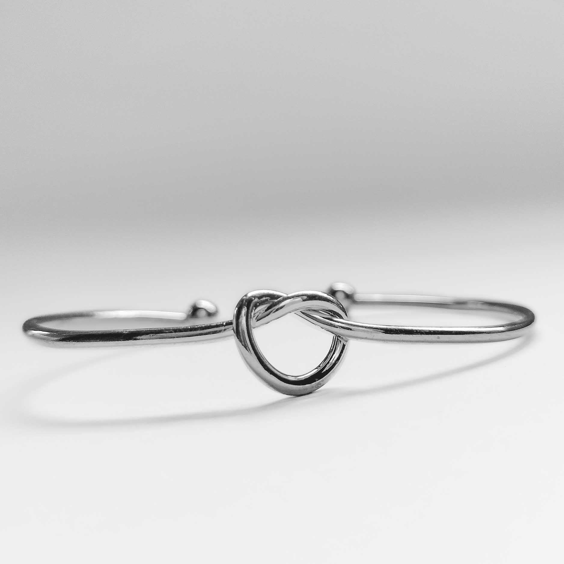 silver plated knot cuff bangle, fashion jewellery